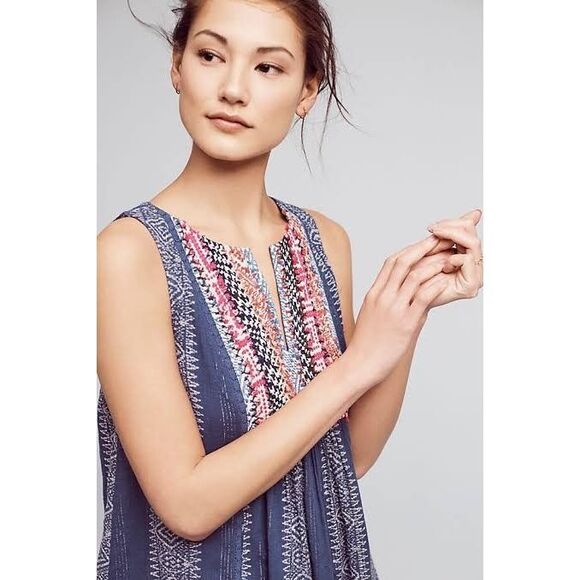 Anthropologie Akemi + Kim Morwen Dress Embroidered US 2 NEW - Picture 3 of 3